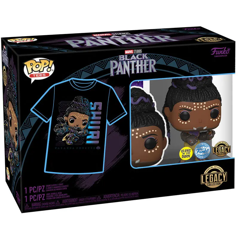 Funko POP! figure & tee box Marvel Black Panther Shury Exkluzív termékfotó