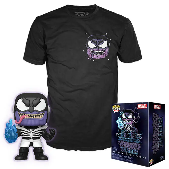 Funko POP figure & tee box Marvel Venom Venomized Thanos Exkluzív termékfotó