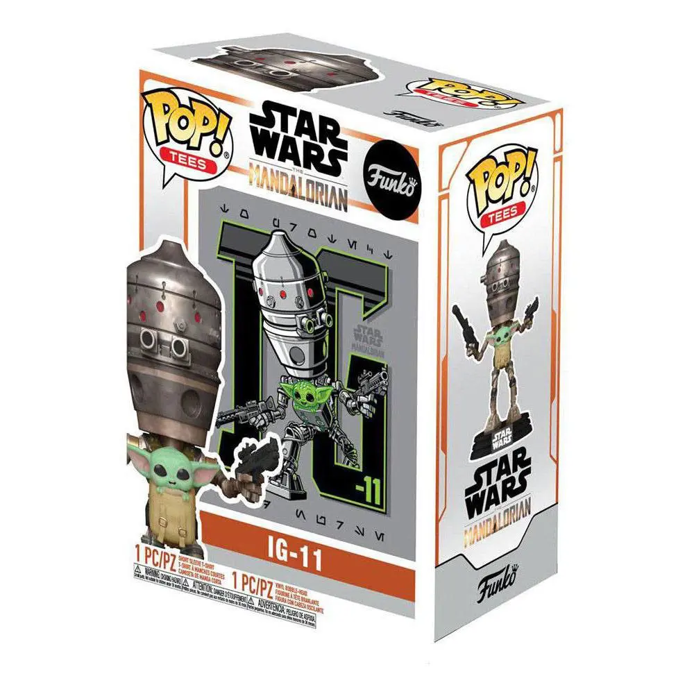 Funko POP! figure & tee box Star Wars The Mandalorian IG-11 with the Child termékfotó