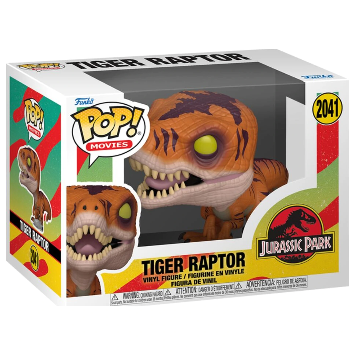Funko POP figure Jurassic Park Tiger Raptor product photo