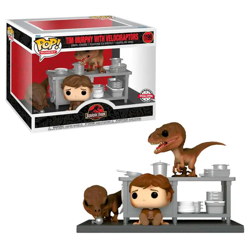POP figure Jurassic Park Tim & Velociraptors Exclusive product photo