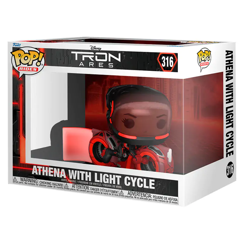 Funko POP figure Rides Disney Tron Ares Athena with Light Cycle product photo