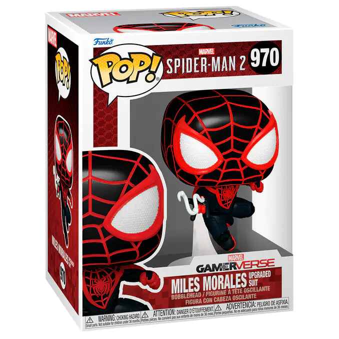 Funko POP figure Marvel Spiderman 2 Miles Morales Upgraded Suit product photo