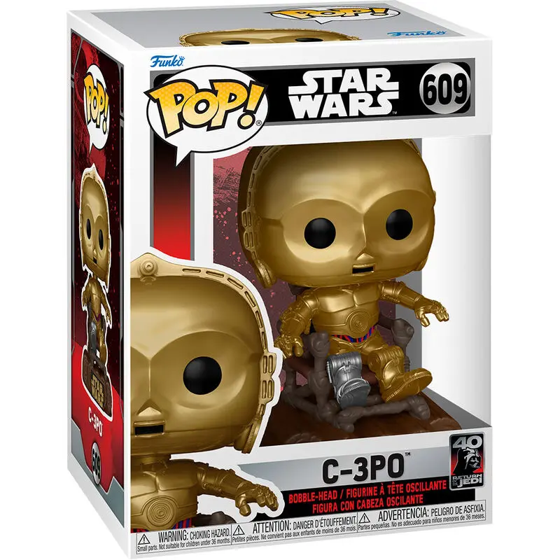 Star Wars Return of the Jedi 40th Anniversary POP! Vinyl Figure C3P0 in chair 9 cm termékfotó