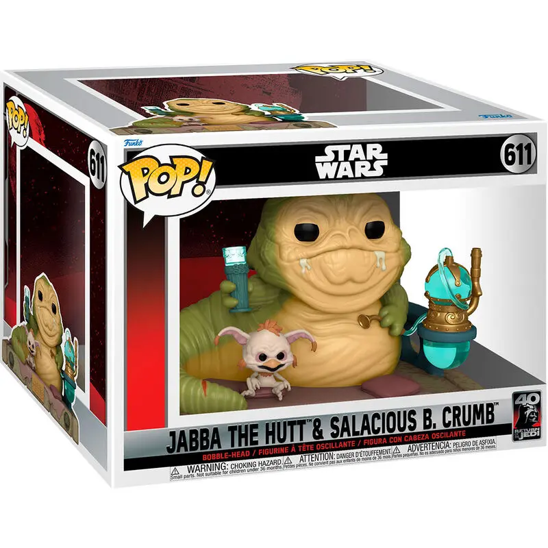 Star Wars Return of the Jedi 40th Anniversary POP! Deluxe Vinyl Figure Jabba w/Salacious 9 cm product photo