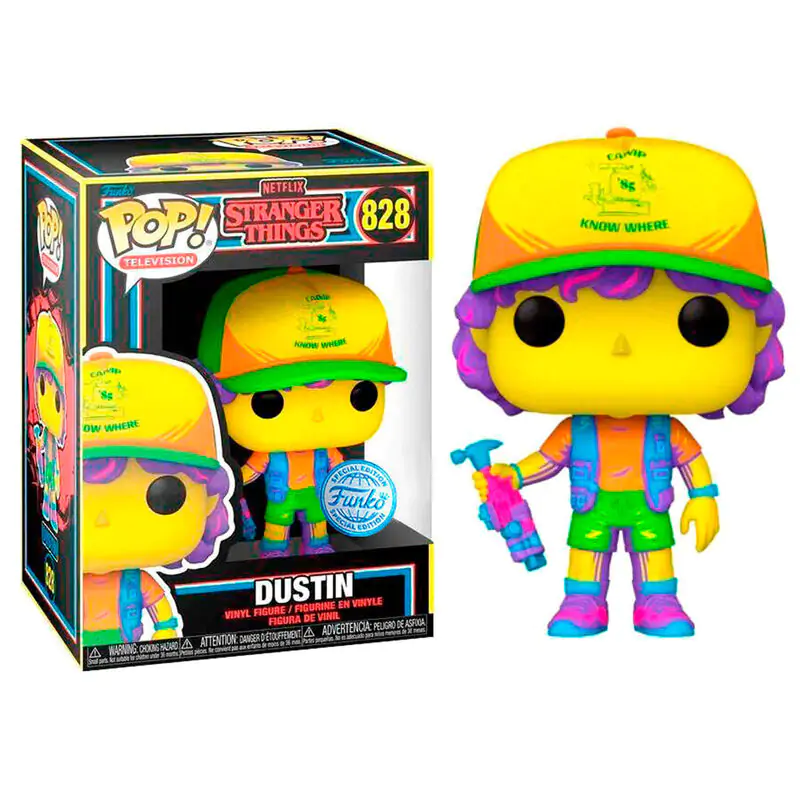 POP figure Stranger Things Dustin in Beef Black Light Exclusive product photo