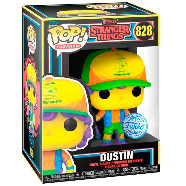 POP figure Stranger Things Dustin in Beef Black Light Exclusive product photo