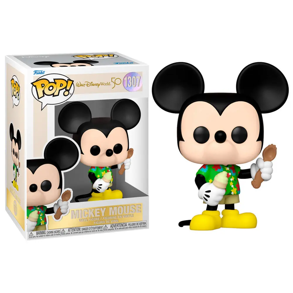 Walt Disney Word 50th Anniversary POP! Disney Vinyl Figure Aloha Mickey Mouse 9 cm product photo