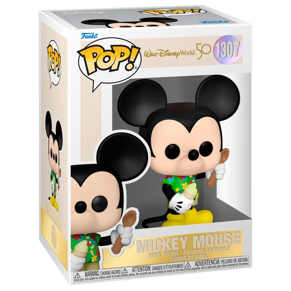 Walt Disney Word 50th Anniversary POP! Disney Vinyl Figure Aloha Mickey Mouse 9 cm product photo