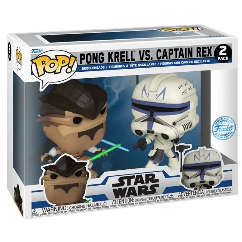 POP pack 2 figures Star Wars The Clone Wars Duels Pong Krell &amp; Captain Rex Exclusive product photo