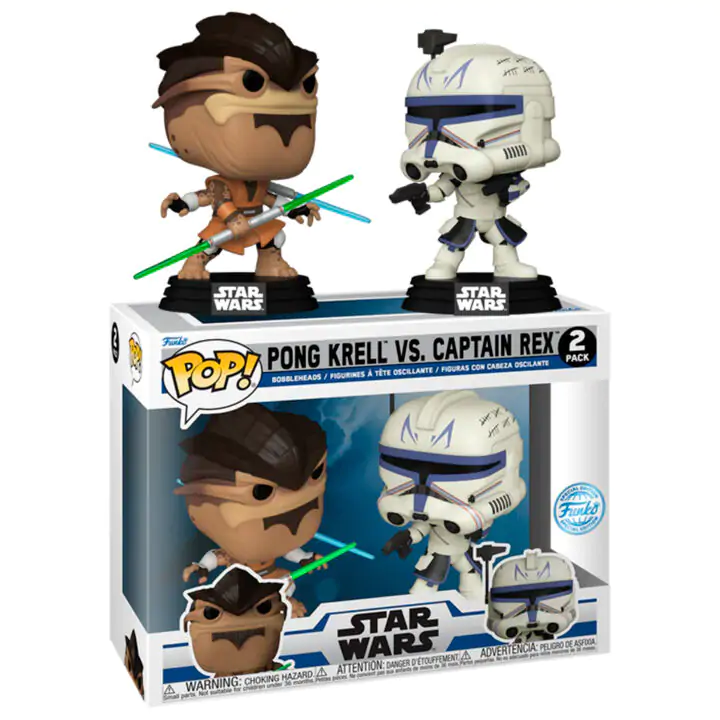 POP pack 2 figures Star Wars The Clone Wars Duels Pong Krell &amp; Captain Rex Exclusive product photo