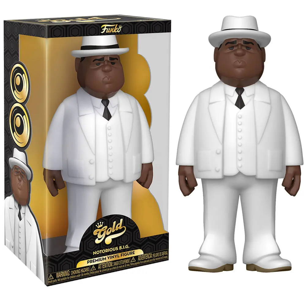 Notorious B.I.G. Vinyl Gold Figure Biggie Smalls White Suit 30 cm product photo