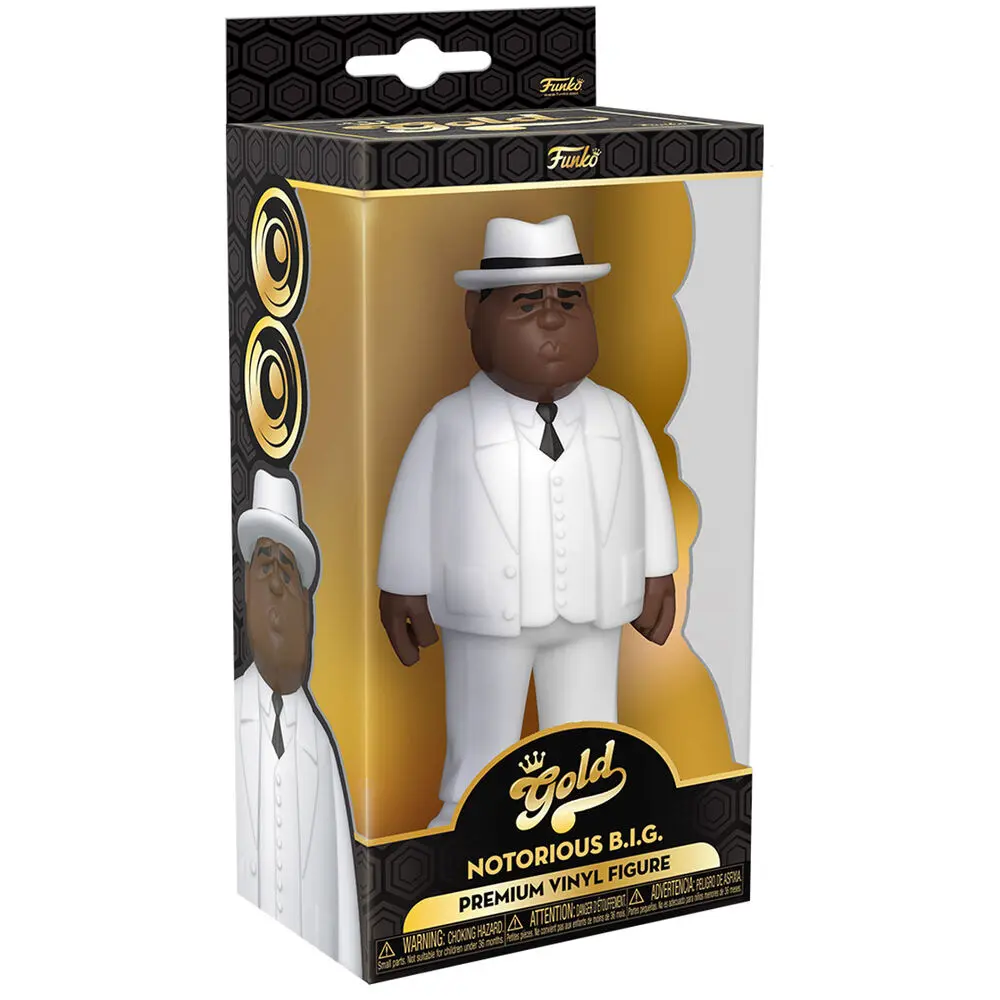 Notorious B.I.G. Vinyl Gold Figure Biggie Smalls White Suit 13 cm product photo