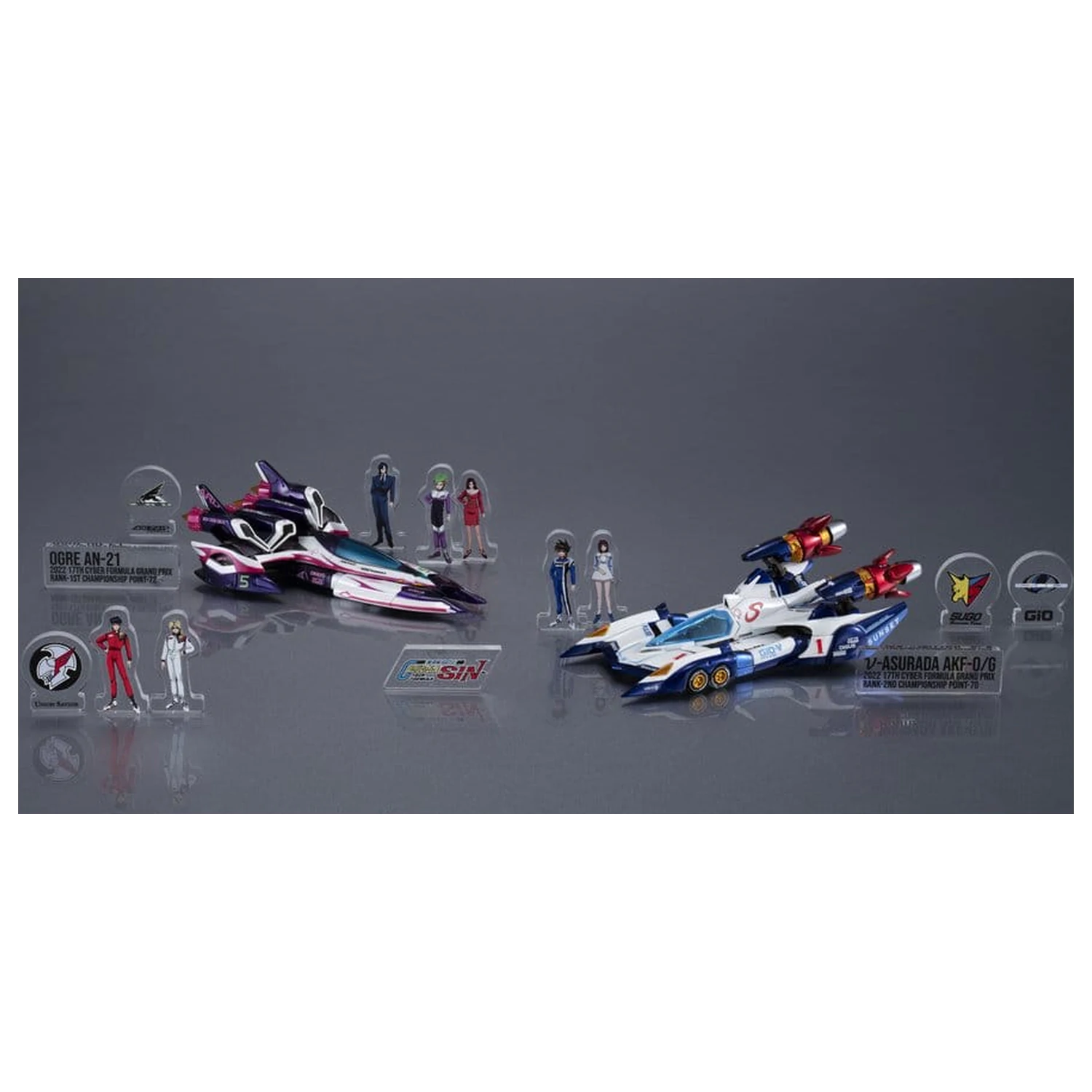 Future GPX Cyber Formula Vehicles 2-Pack vAsurada AKF-0/G spiral boost mode & OGRE AN-21 super Aero boost mode Set Heritage Edition 9 cm      product photo