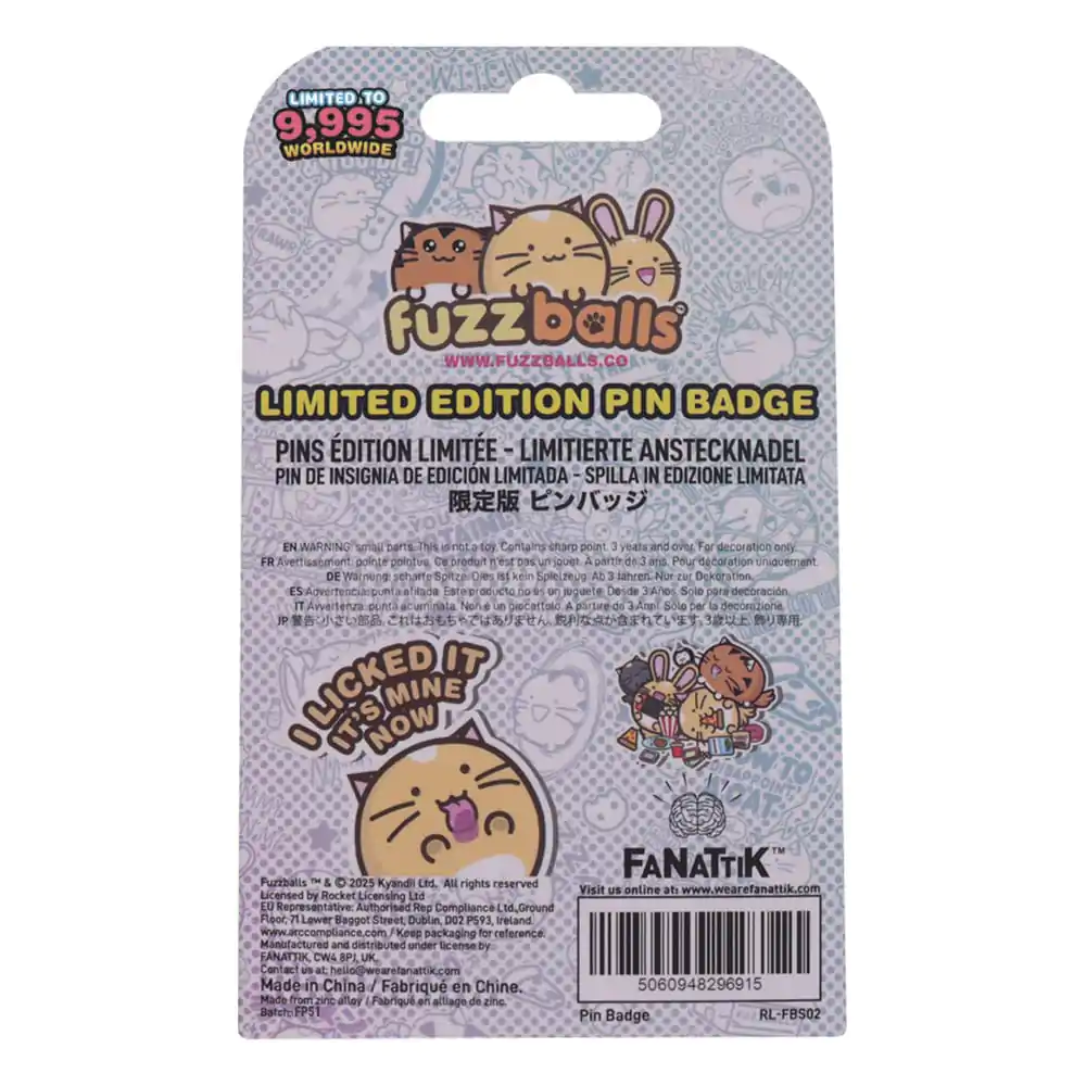 Fuzzballs Pin Badge Whisky Will Work 4 Treats Limited Edition product photo