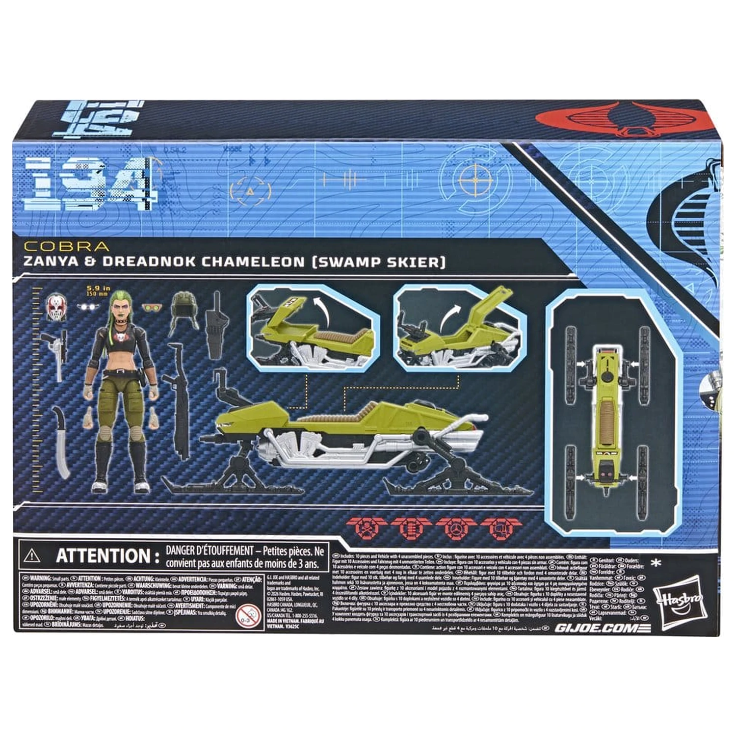 G.I. Joe Classified Series Action Figure and Vehicle Set #194 Zanya and Dreadnok Chameleon (Swamp Skier) 15 cm product photo