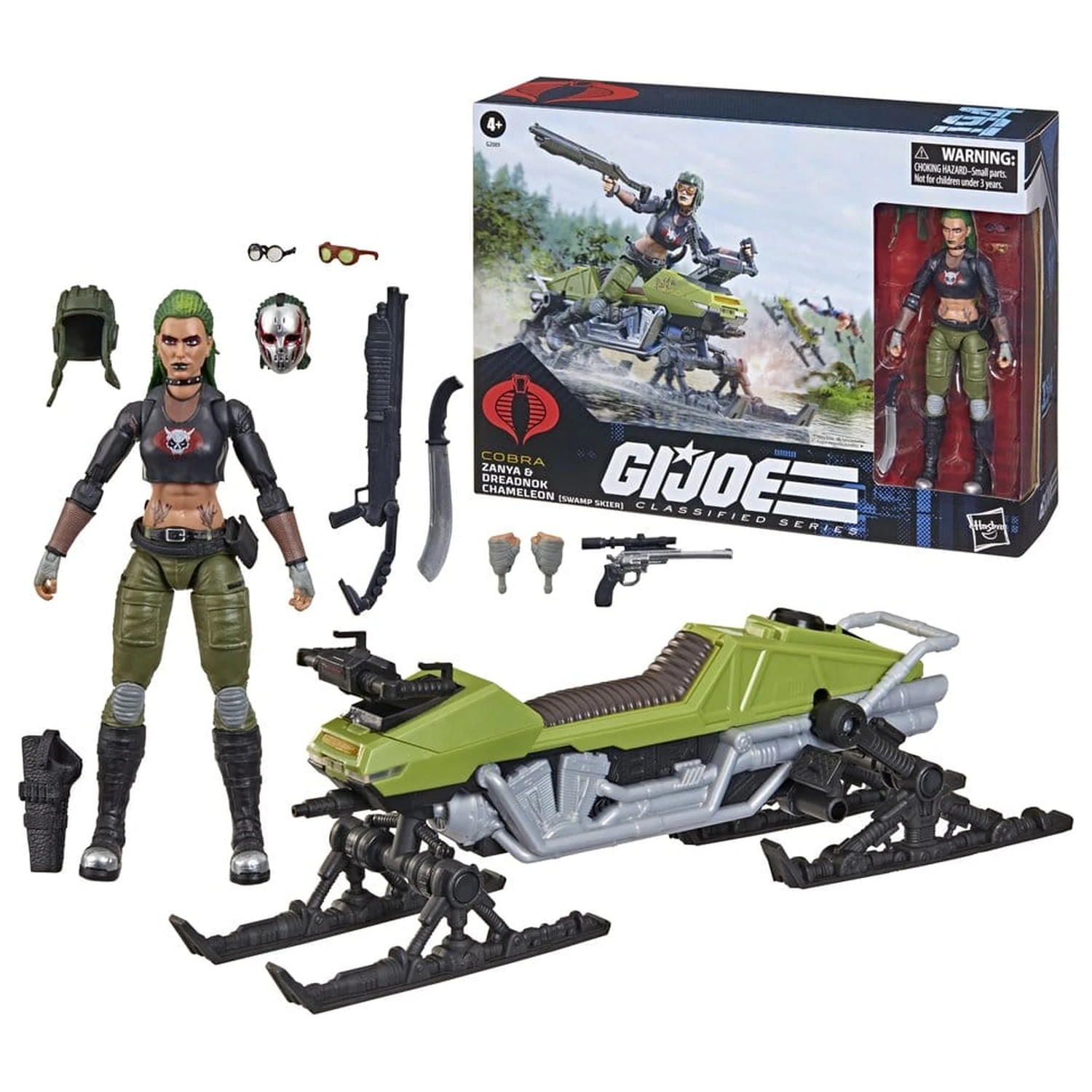 G.I. Joe Classified Series Action Figure and Vehicle Set #194 Zanya and Dreadnok Chameleon (Swamp Skier) 15 cm product photo