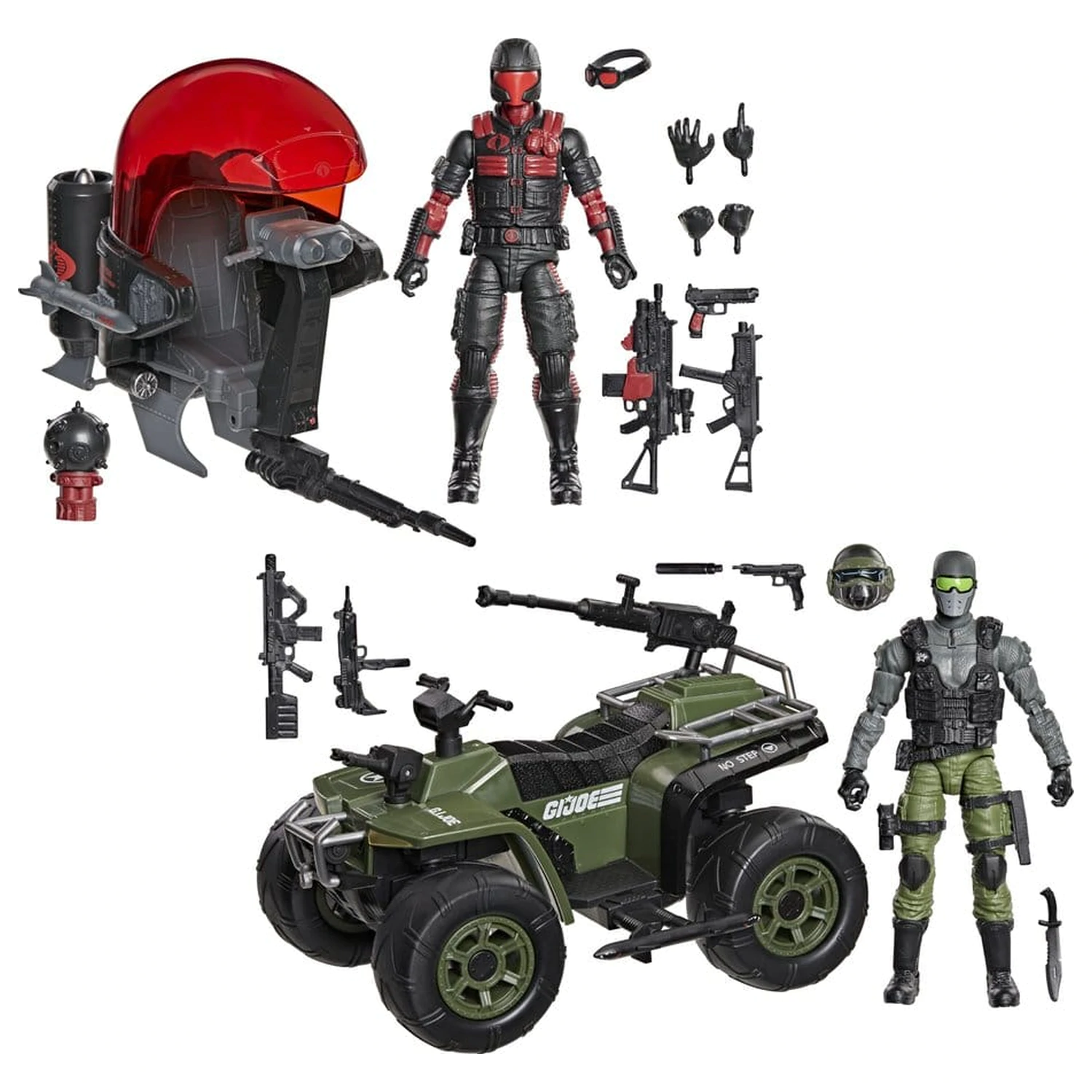G.I. Joe Classified Series Action Figure & Vehicle Set Snake Eyes & Varmint ATV vs. Stealth Viper & Cobra Stealth Flight Pod (Trubble Bubble) 15 cm product photo