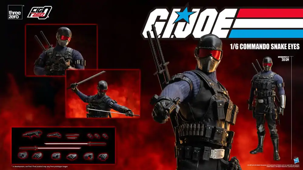 G.I. Joe FigZero Action Figure 1/6 Commando Snake Eyes 30 cm termékfotó