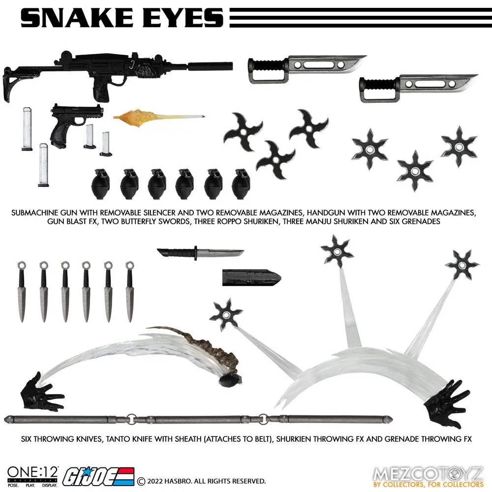 G.I. Joe Light-Up Action Figure 1/12 Snake Eyes Deluxe Edition 17 cm termékfotó