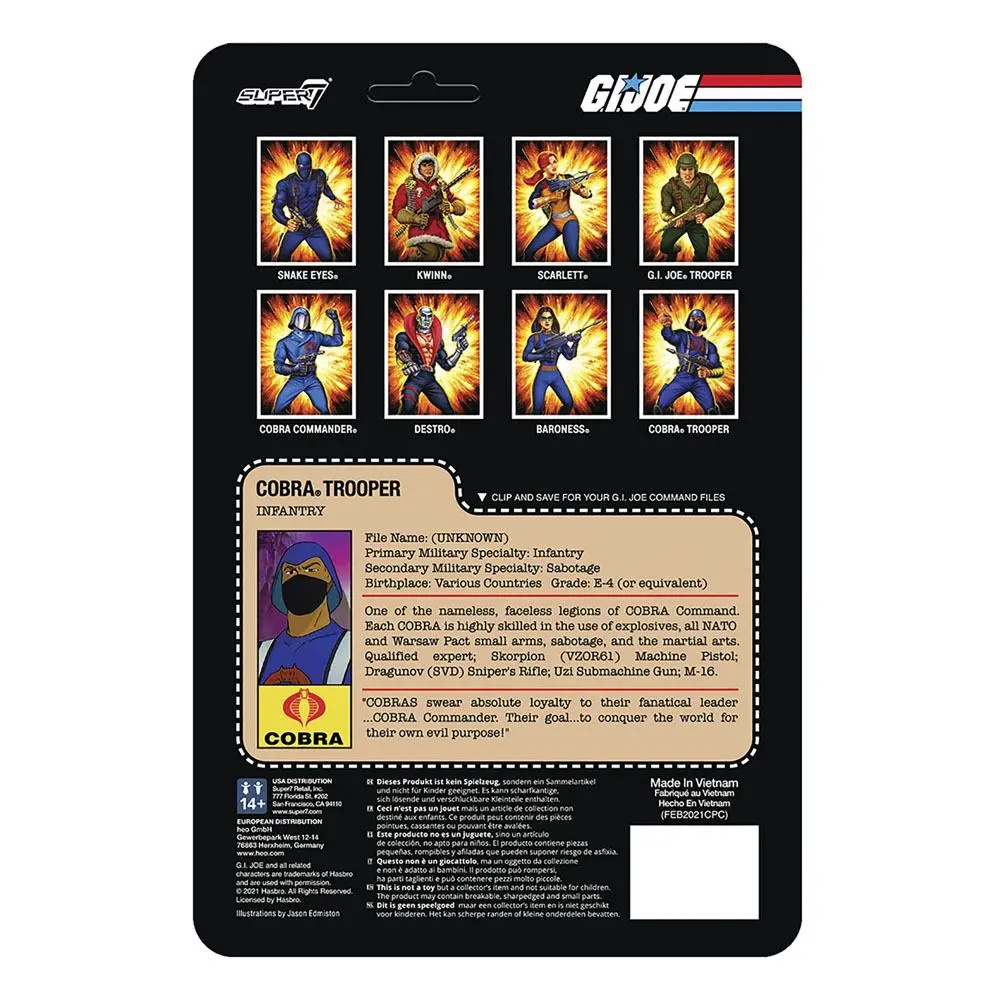 G.I. Joe ReAction Action Figure Cobra Trooper Y-back (Pink) 10 cm product photo