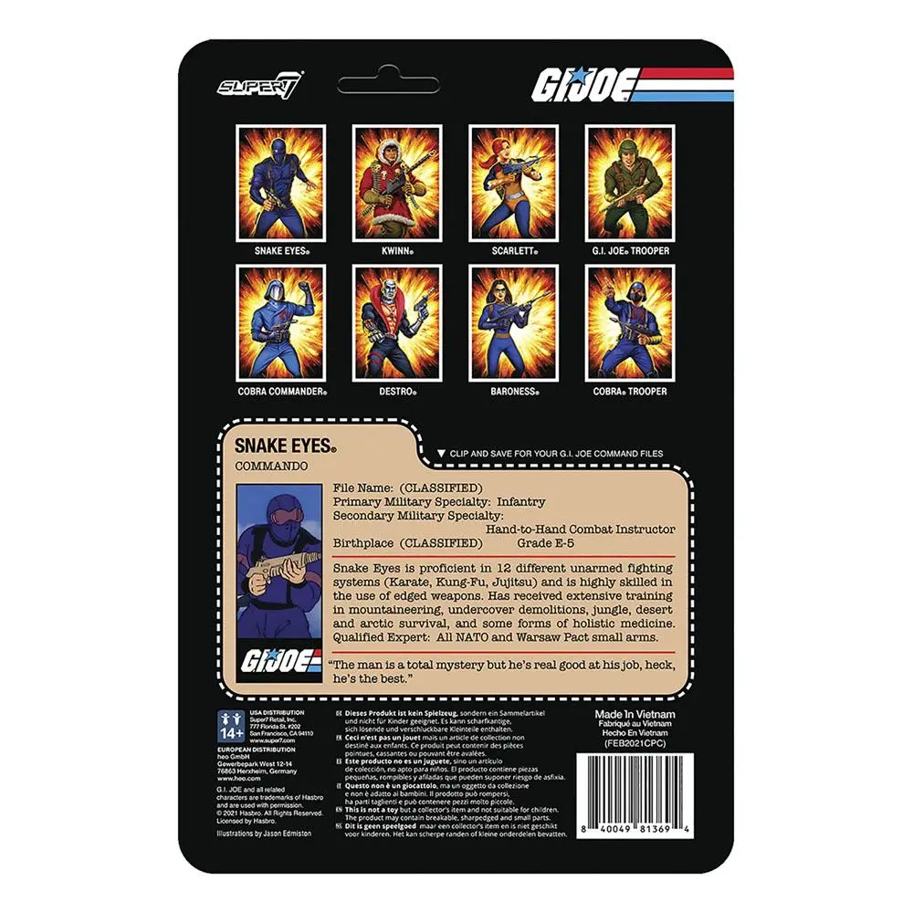 G.I. Joe ReAction Action Figure Snake Eyes (RAH) 10 cm product photo