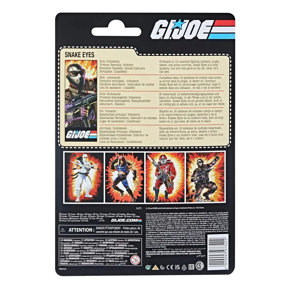 G.I. Joe Retro Collection Action Figure Snake Eyes 15 cm product photo