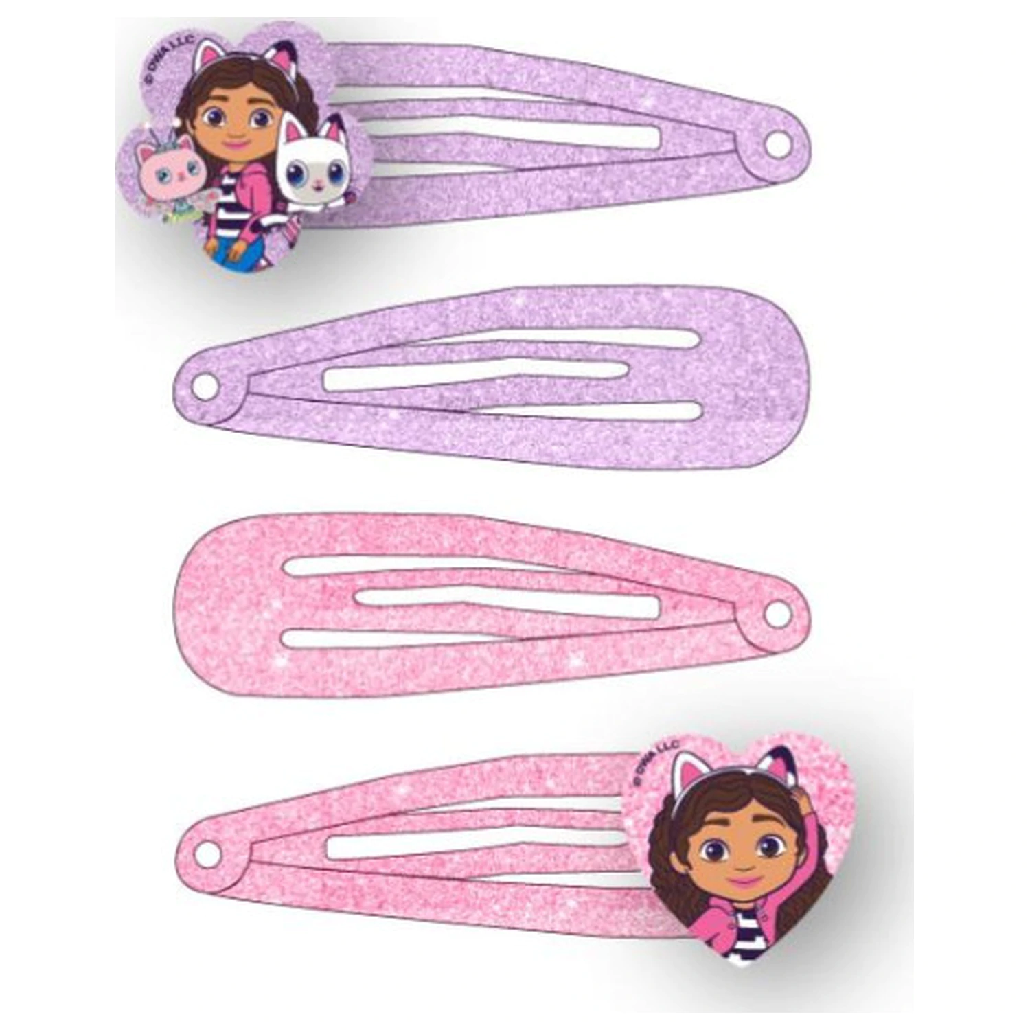 Gabi's Dollhouse Cat Adventures Hair Clip Set 4 pcs product photo