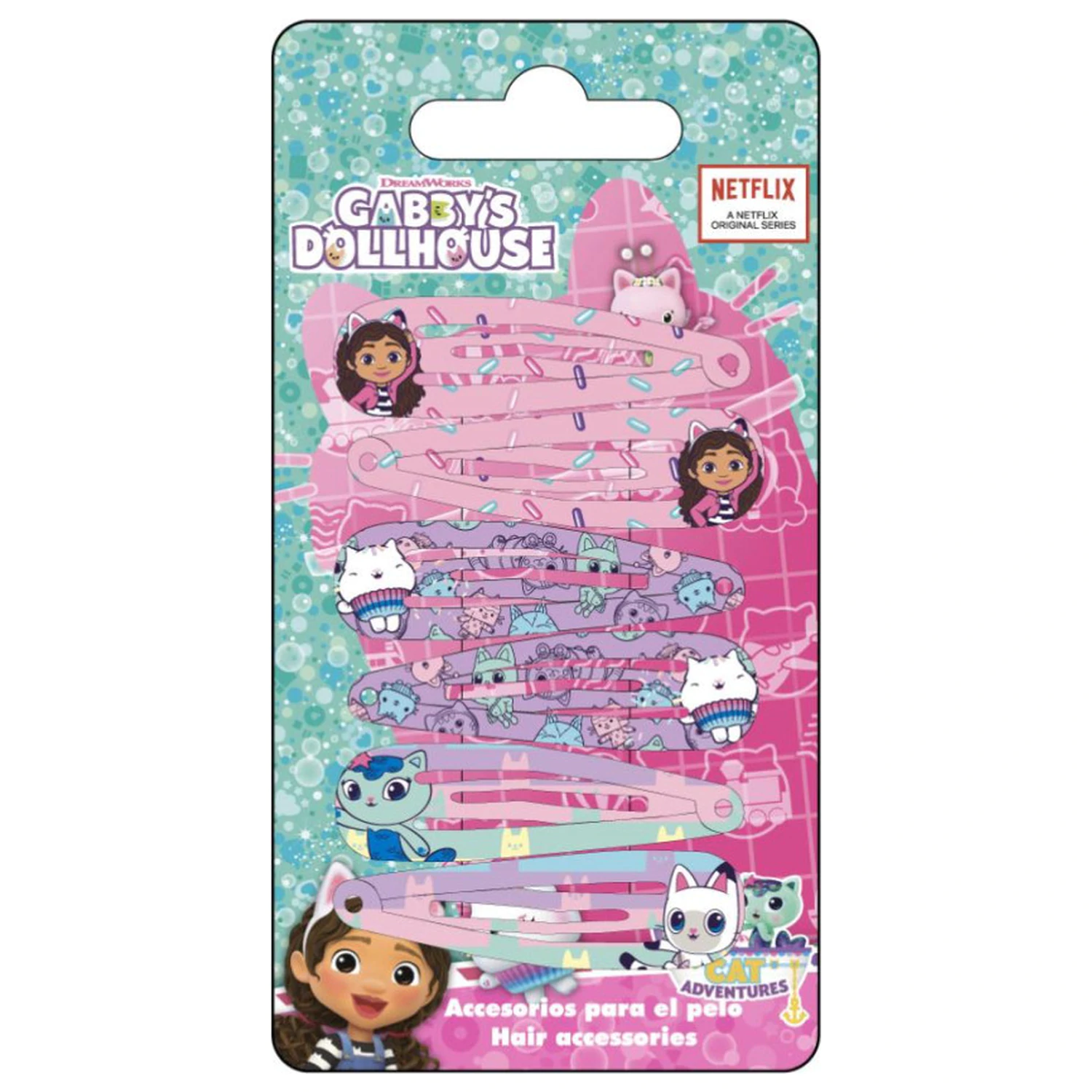 Gabi's Dollhouse Cat Adventures Hair Clip Set 6 pieces product photo