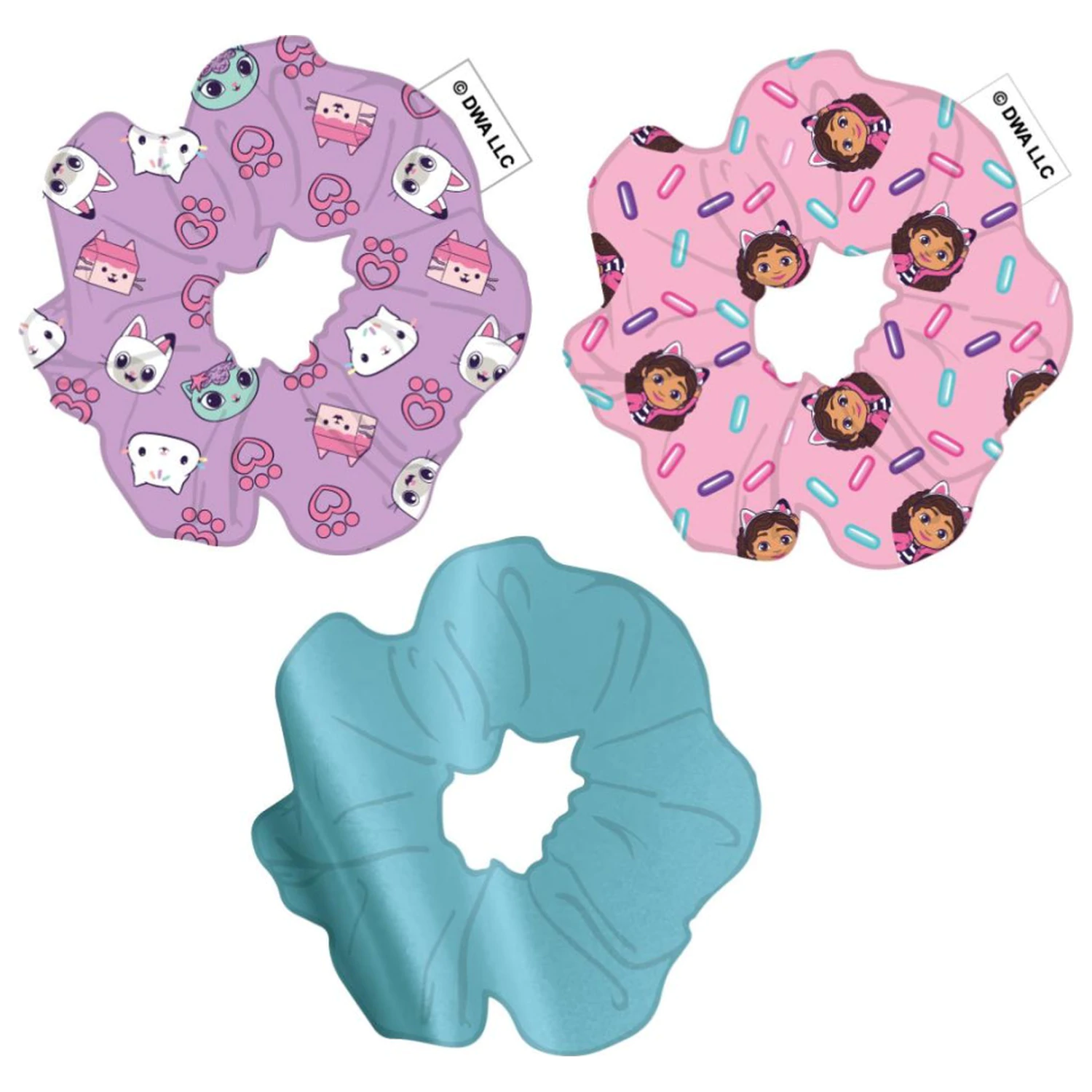 Gabby's Dollhouse Cat Adventures Hair Tie Set, 3 pieces product photo