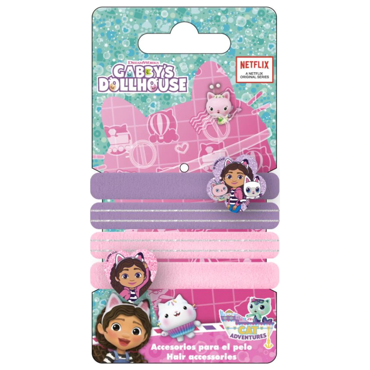 Gabi's Dollhouse Cat Adventures Hair Tie Set 4 pcs product photo