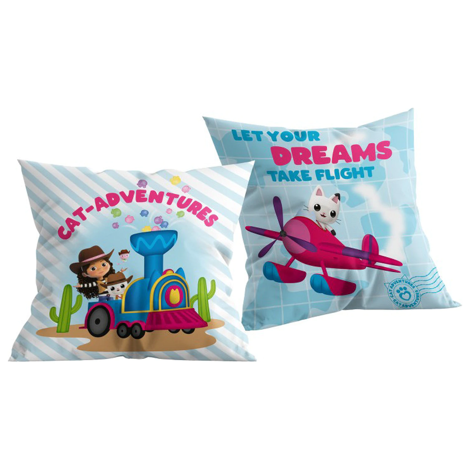 Gabi's Dollhouse Cat-Adventures cushion, decorative pillow product photo