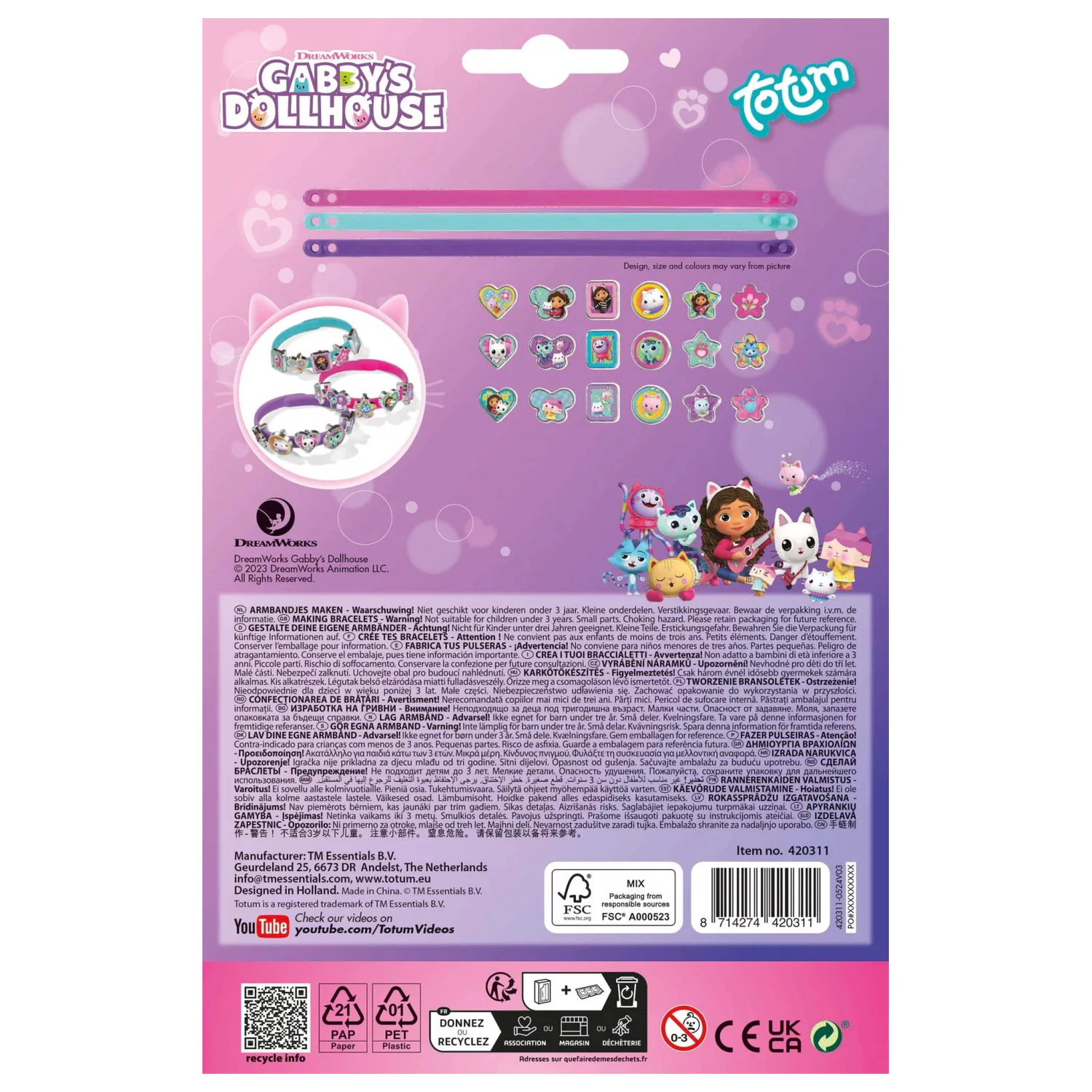 Gabi's Dollhouse Cats Bracelet Making Kit product photo