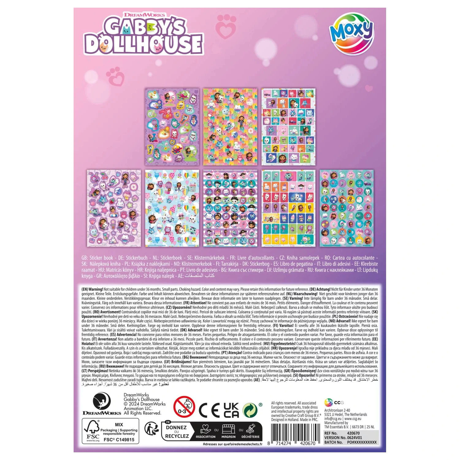 Gabi's Dollhouse Cats Sticker Pack 8 Sheets product photo