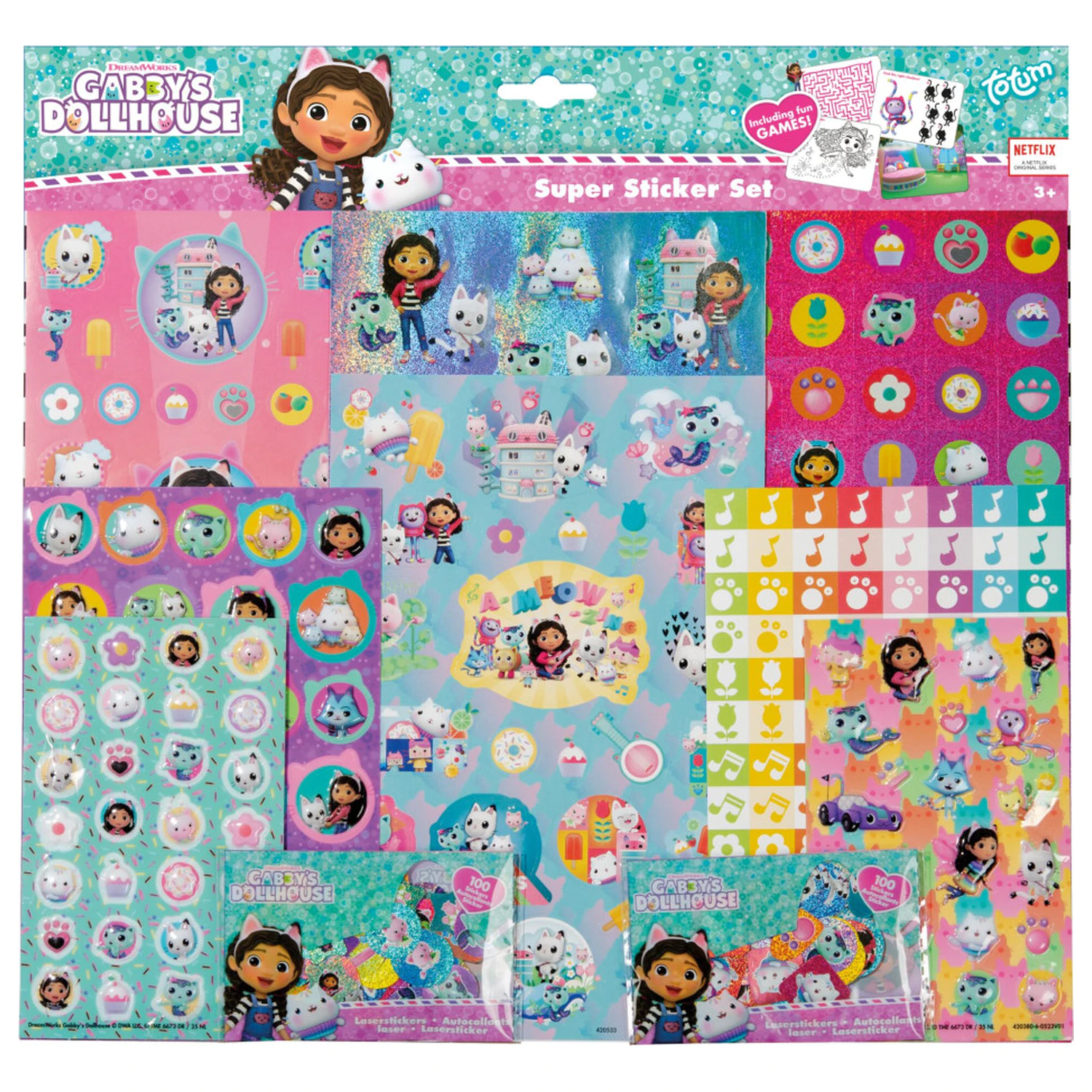 Gabby's Dollhouse Cats Super Sticker Set with Toy product photo