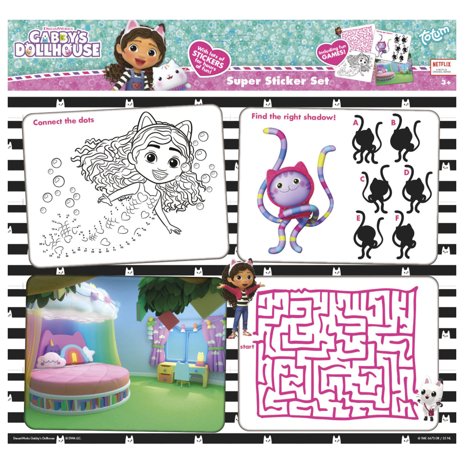Gabby's Dollhouse Cats Super Sticker Set with Toy product photo