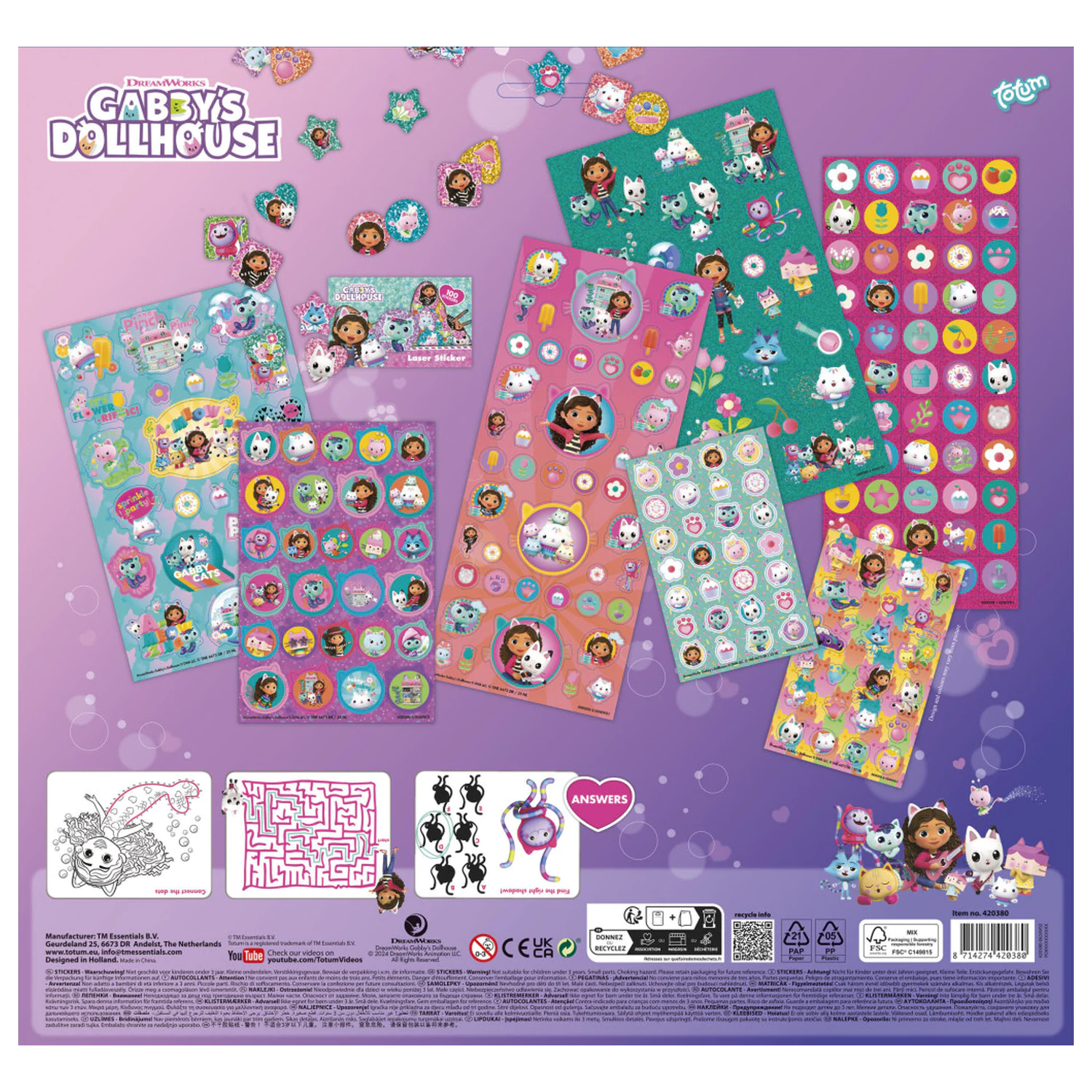 Gabby's Dollhouse Cats Super Sticker Set with Toy product photo