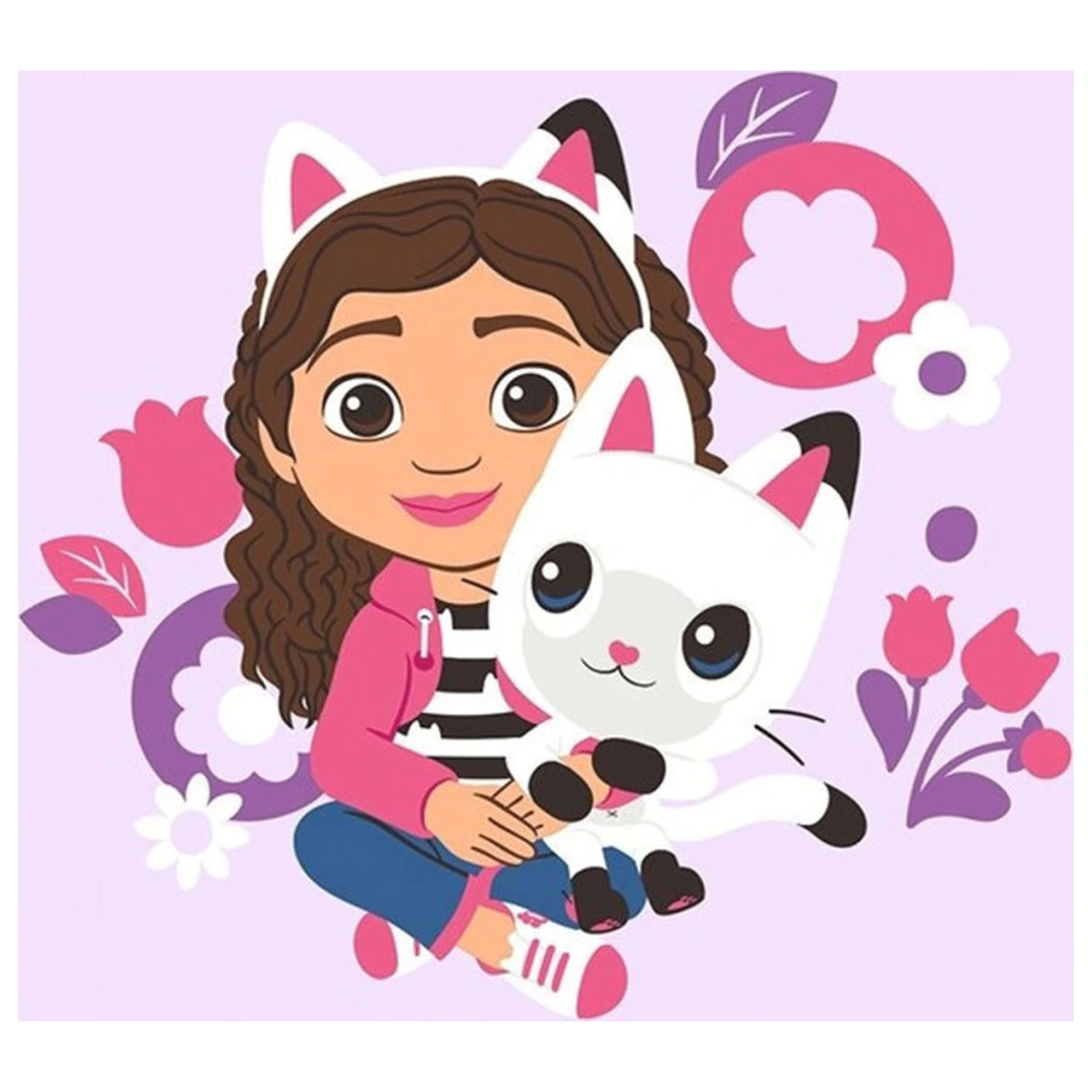 Gabi's Dollhouse Flowers Hand Towel, Face Towel, Towel product photo