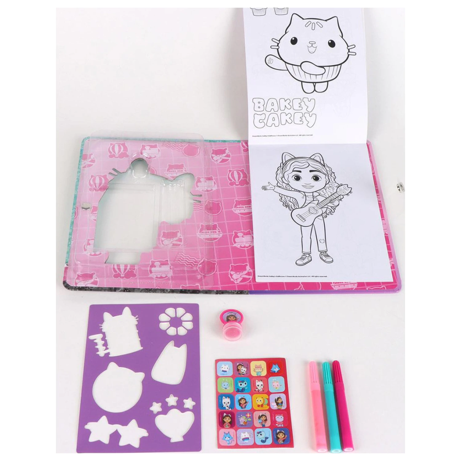 Gabi's Dollhouse Funny Coloring Book Set with Template product photo
