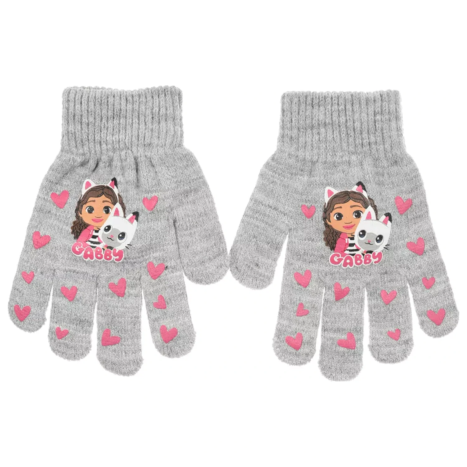 Gabby's Dollhouse Grey Heart kids gloves product photo