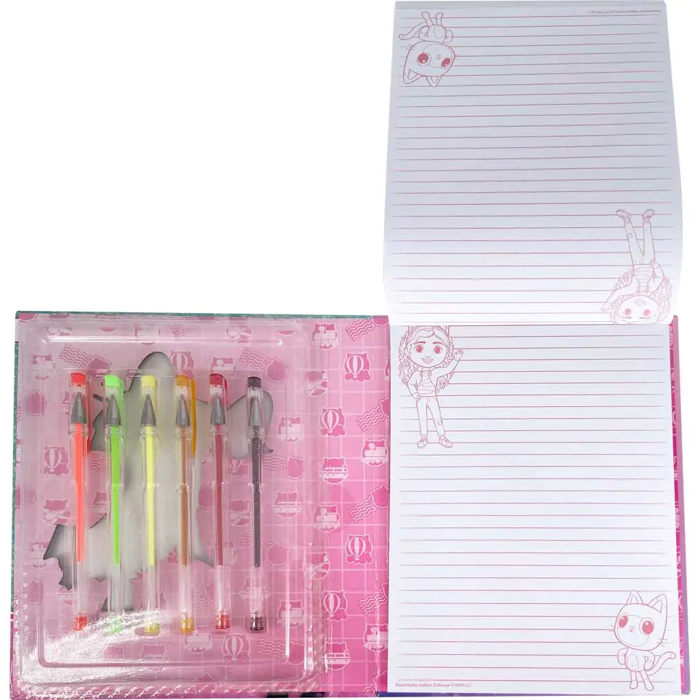 Gabbys Dollhouse notebook + 6 gel pens set termékfotó