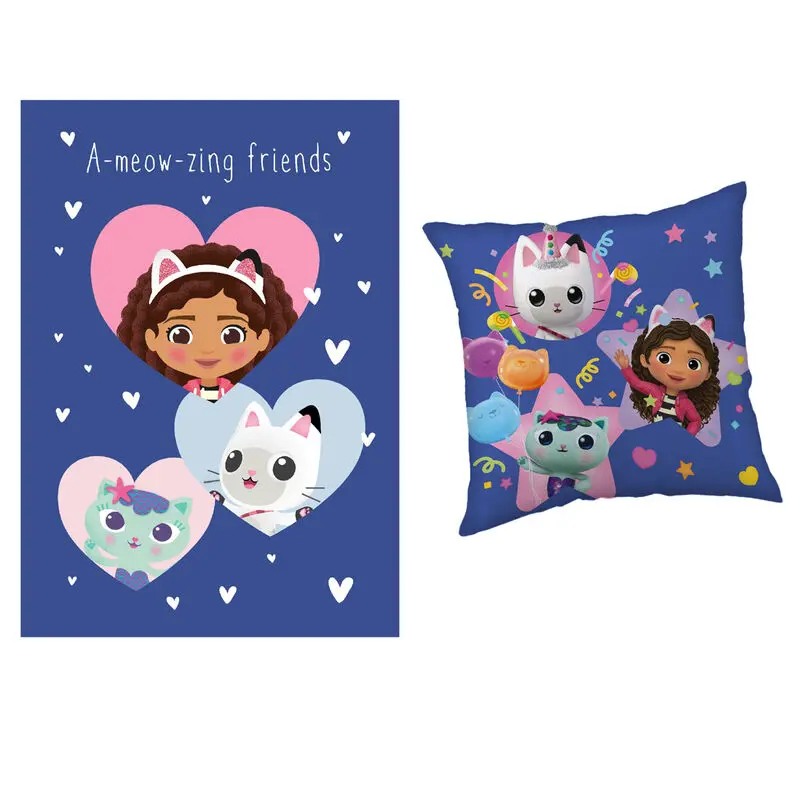 Gabbys Dollhouse polar blanket + cushion set product photo