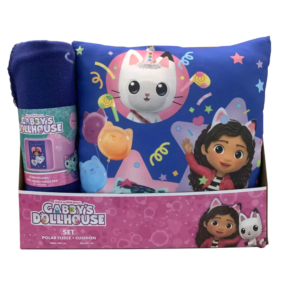 Gabbys Dollhouse polar blanket + cushion set product photo