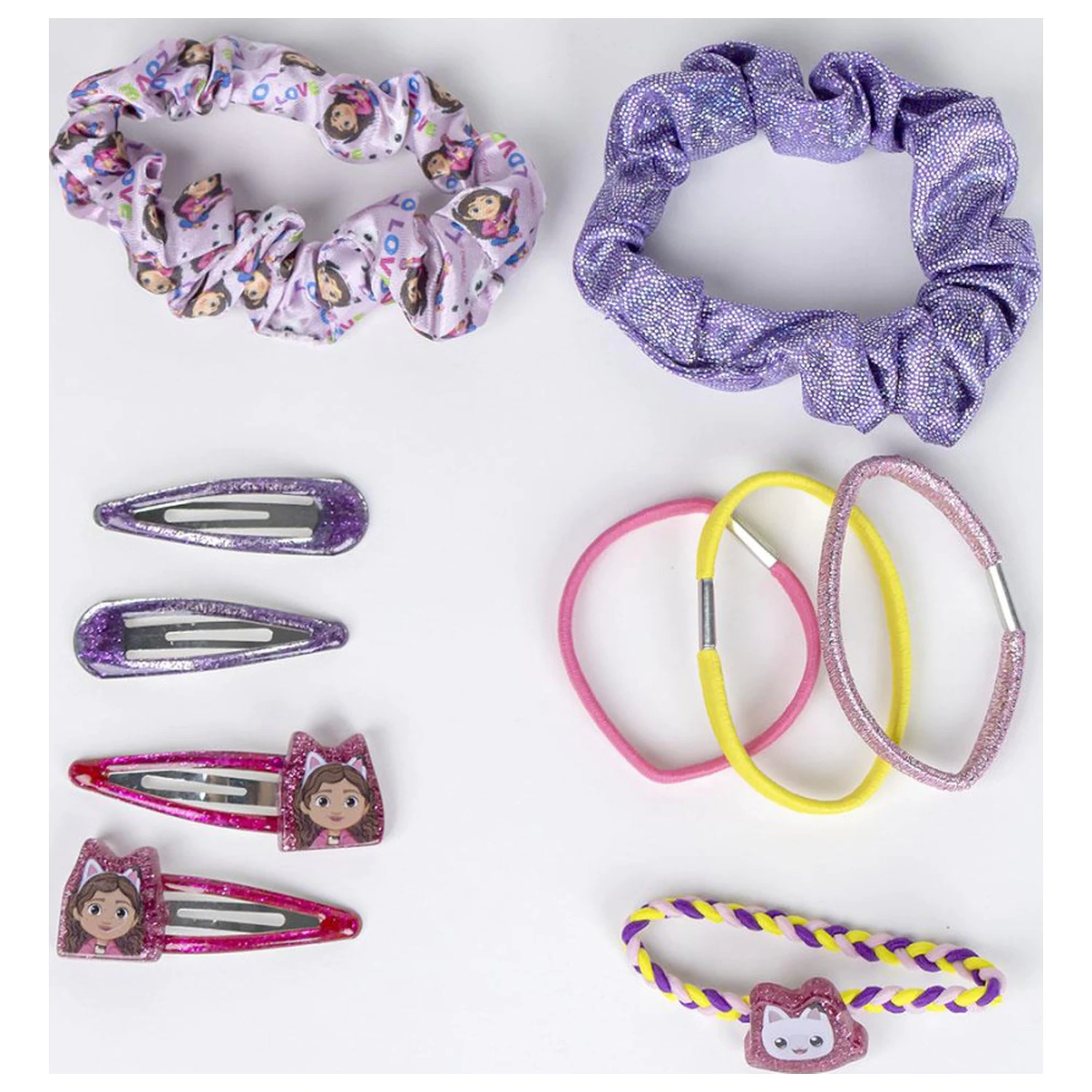 Gabi's Dollhouse Purrrple Hair Clip, Hair Tie Set product photo