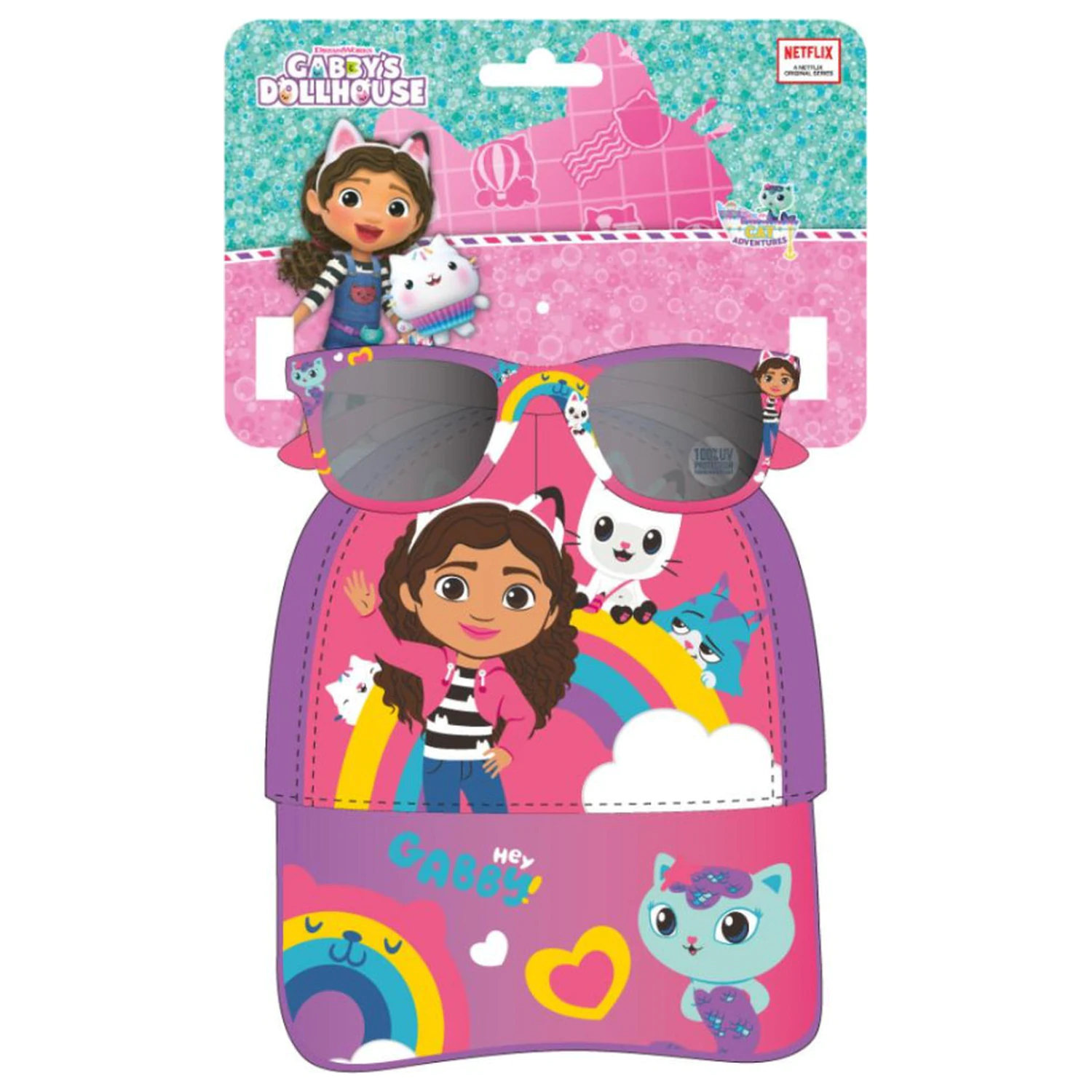 Gabi's Dollhouse Rainbow Sunglasses and Baseball Cap Set product photo