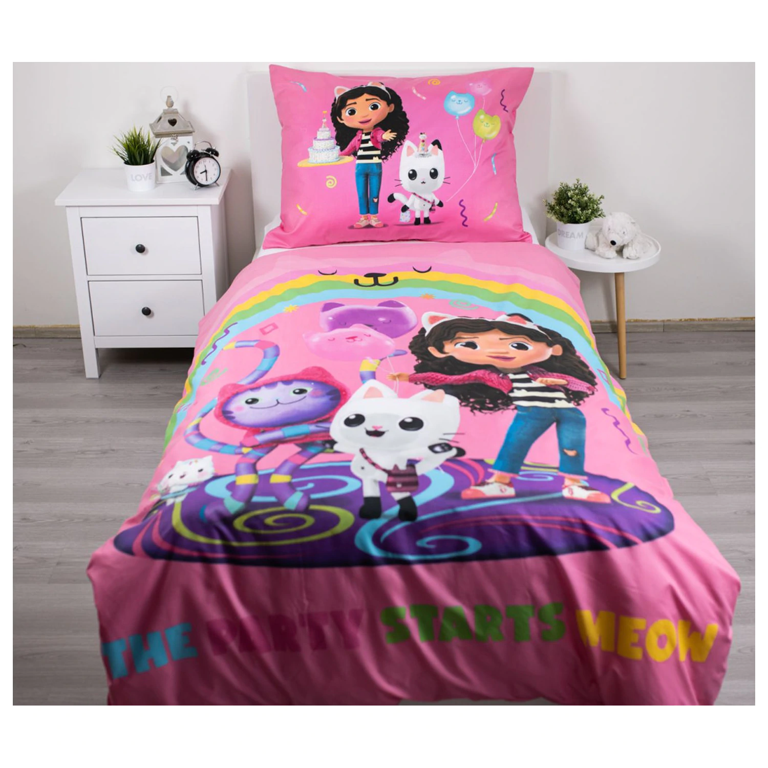 Gabi Dollhouse Rainbow Party Duvet Cover product photo