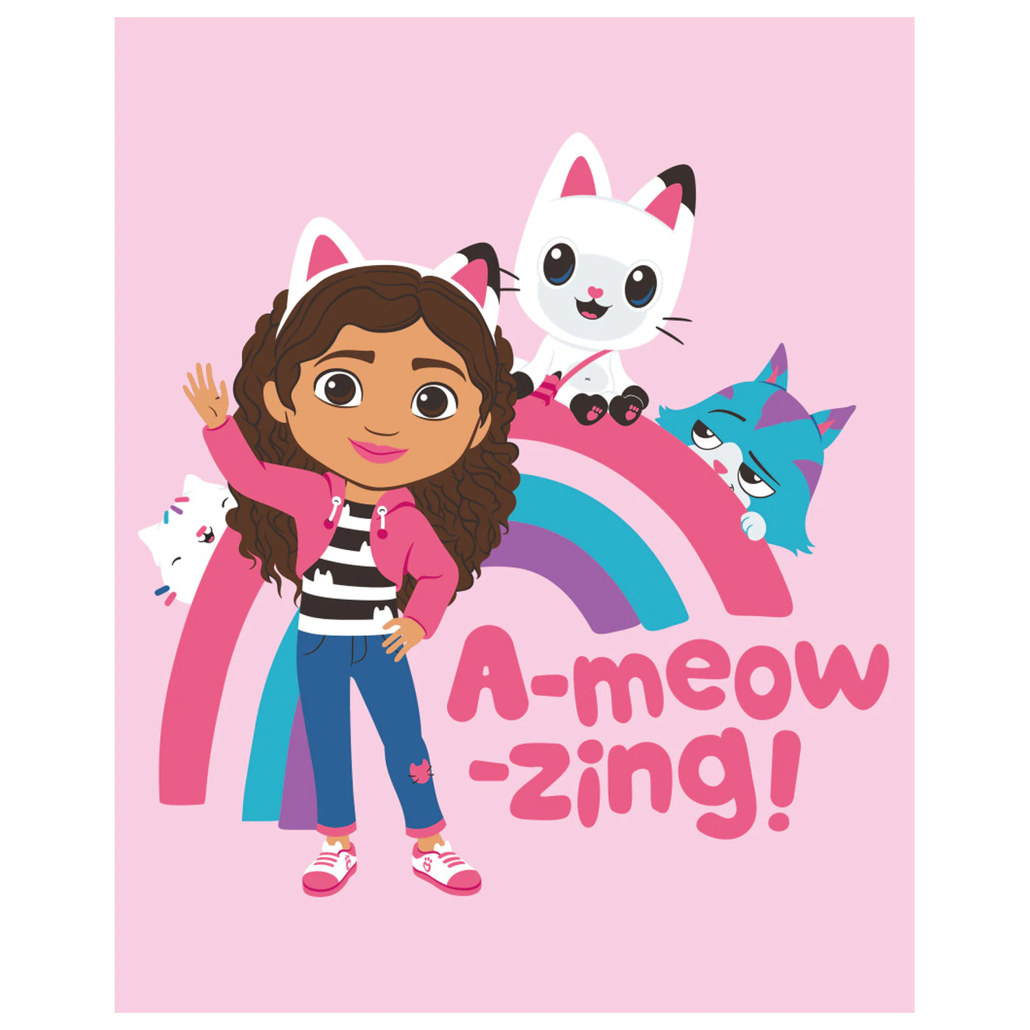 Gabi's Dollhouse Rainbow fleece blanket product photo