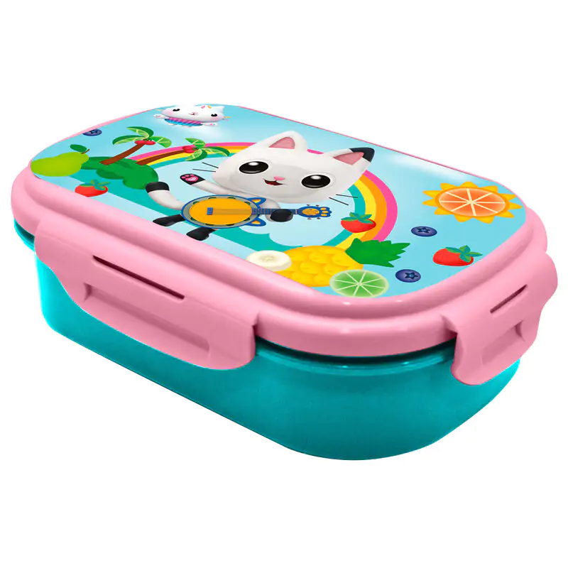 Gabbys Dollhouse lunch box + cutlery product photo