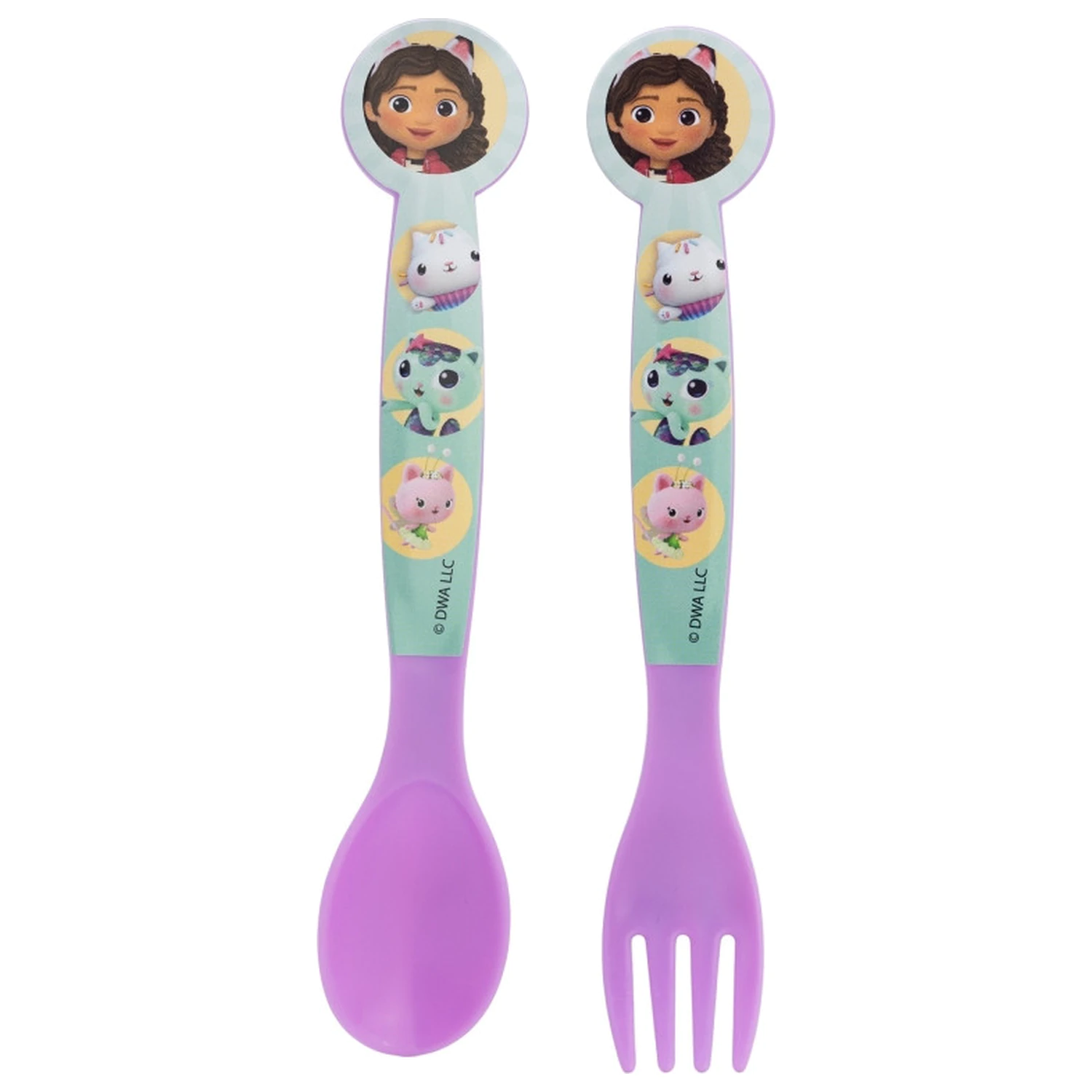 Gabby's Dollhouse Wonderland Plastic Cutlery Set - 2 Pieces product photo