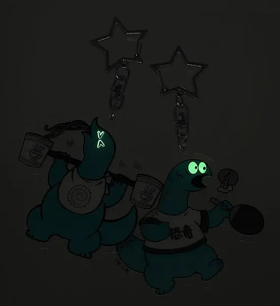 Gal &amp; Dino GoodSmile Moment Keychain Glow-in-the-Dark Table Tennis 7 cm product photo